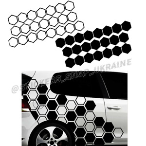 Car Sticker Hexagon Side Decal Car Tattoo Decor Honeycomb JDM livery Vehicle