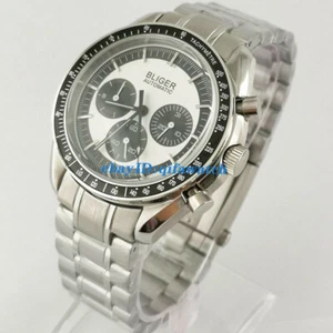 BLIGER 40mm Multifunción Reloj Automático Fecha Semana Indicador Pulsera de Acero - Imagen 1 de 6