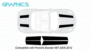 Convient pour Porsche Boxster 05-12 987 911R style double bande ensemble d'autocollants graphiques plain R