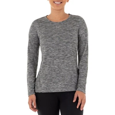 全新带标签 Athletic Works 女式 XL 码 (16-18) 核心灰色活动长袖 T 恤 — 第 1/4 张图片