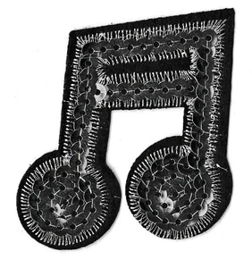 Patch écusson note musique double croche patche thermocollant séquins séquin - Imagen 1 de 2