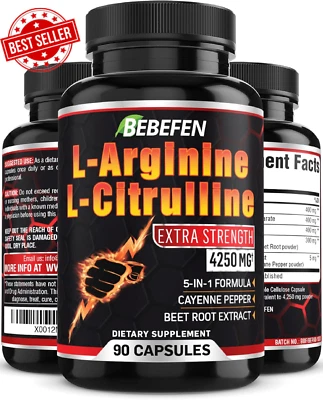 L-Arginine L-Citrulline Supplement 4250Mg with Beet Root - 90 Capsules - image 1 of 4