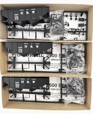 LOTE DE 3-Accurail 2652.1 escala HO Norfolk y Western 55 toneladas tolva USRA Foto 1 de 3