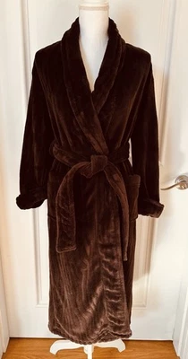 Bata Larga Difusa Polar Marrón Chocolate Ultra Felpa Natori Talla XS Extra Pequeña Foto 1 de 4