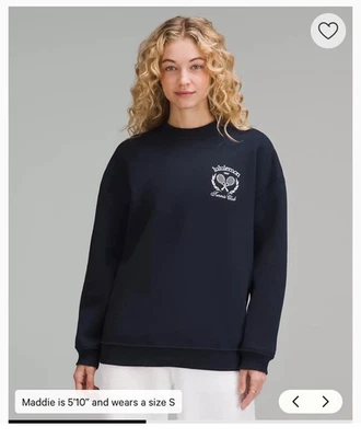 Pullover polar pesado LULULEMON azul marino petardo club de tenis de gran tamaño XS Foto 1 de 4