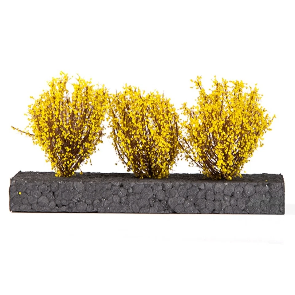 3x Hohe gelbe Büsche 4-5cm - Modellbau, Diorama, Eisenbahn Landschaften - Bild 1 von 1