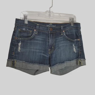 Pantalones Cortos Fossil Jean Para Mujer 30 Azul Denim Distressed Boyfriend Hechos en EE. UU. De Colección Foto 1 de 4