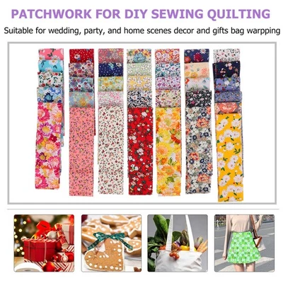  36 pezzi piccole strisce di stoffa di patchwork floreale fai da te cucire - Immagine 1 di 4