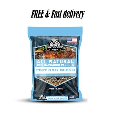 Pit Boss 100% All Natural Hardwood Post Oak Blend BBQ Grilling Pellets, 20 lb Ba