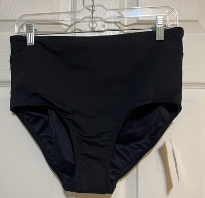 NUEVO Parte inferior de bikini Lands' End para mujer cintura alta nadar negro talla 10 522727 Foto 1 de 4