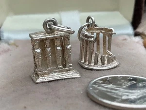Vintage Charms Sterling ATHENS DELPHI GREECE Temple Maidens Ancient Ruins 3d - Picture 1 of 8