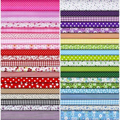 Paquete de 40 piezas de tela de algodón de 10 x 10 pulgadas cuadrados tela precortada multicolor  Foto 1 de 4