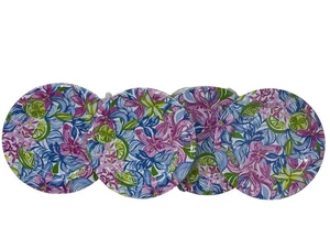 Lilly Pulitzer (4) Melamine Plates Fruit and Floral (9" Diameter) (New No Box) - Picture 1 of 9