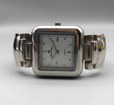 Relógio feminino Premier Designs pulseira de punho tom prata 30 mm nova bateria - Imagem 1 de 4