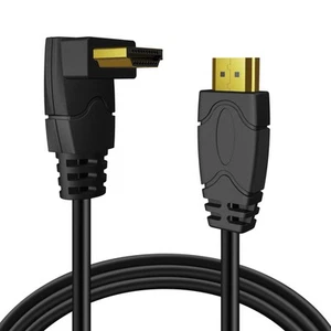 4K HDMI Cable Right Angle 90 Degree (6 FT) Support 18GBPs Ultra HD 2K (Black) - Picture 1 of 8