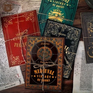 ~5" x 7" álbum de recortes o papeles de diario - Lote de 60 hojas - cubiertas de libros medievales - Imagen 1 de 7