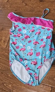 Justice Size 10/12 Swim Suit Flamingos - Picture 1 of 3