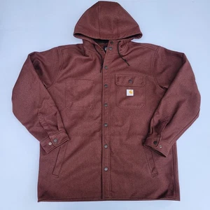 Carhartt Rain Defender Heavyweight Hooded Jacket Mens Large Dark Cedar - Picture 1 of 14