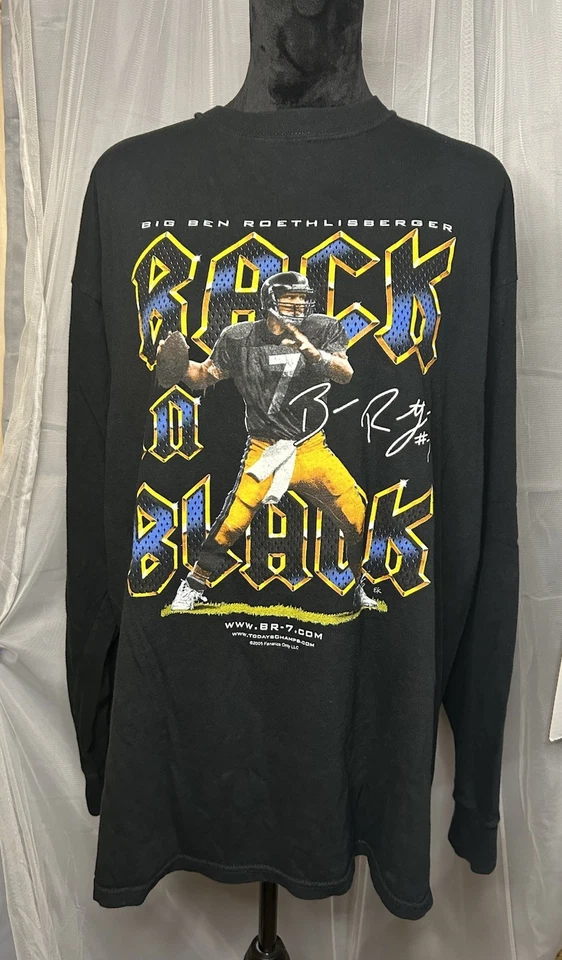 Camiseta grande Ben Roethlisberger manga larga Pittsburgh Steelers Foto 1 de 3