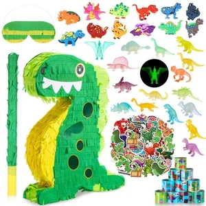 141 Pcs Dinosaur Pinata for Birthday Party Dinosaur Pinata Set with Blindfol - Picture 1 of 7