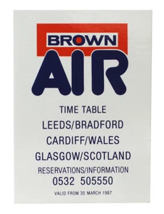 Brown Air - Airline Timetable - 30 March 1987 - Bild 1 von 1