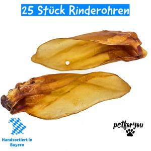 XXL Rinderohren mit Muschel 25 Stück / Hundesnack / Kauartikel wie Schweineohren - Bild 1 von 8