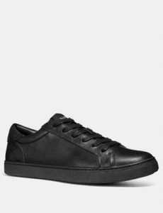 COACH Men's C126 Low-Top Lace Up Leather Sneakers BLACK COLOR  SIZE 7.5D B4HP - Picture 1 of 4