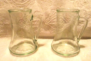 Tint of Green Color Glass Cups/Steins~Handles 5 1/8 tall~2.5 across the top - Picture 1 of 9