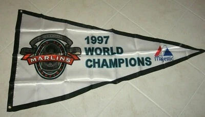 1997 Florida Marlins World Series Champions 32x57 Pennant / Banner -10th Anniv. - Image 1 of 3