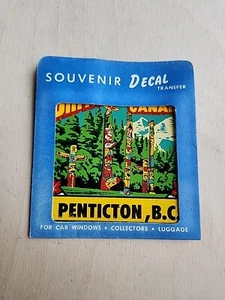 Penticton BC Canada Automobile Travel Trailer Decal NOS Vintage 3"×3" - Bild 1 von 4