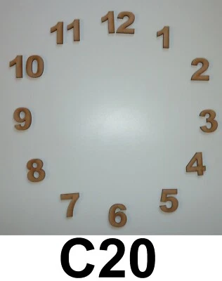 15 X CLOCK FACE MDF NUMBERS 30MM LASER CUT BLANK CRAFT EMBELLISHMENT DECORATIONS - Image 1 of 4
