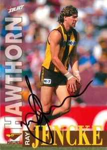 Signed 1996 Hawthorn Hawks AFL Select Centenary Card - Ray Jencke - Picture 1 of 3
