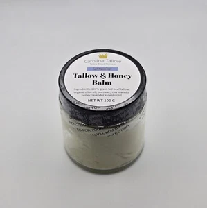 Lavender- Tallow and Honey Balm (100% grass-fed), 4oz Jar (100g) - Picture 1 of 2