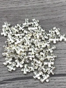 10x9mm Tibetan Silver Hammered Cross Beads for jewellery making 1.5mm hole - Picture 1 of 1