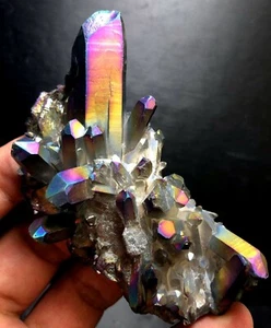 66g WOW! Rainbow Titanium plated Crystal Cluster, color-changing crystal R444 - Picture 1 of 8