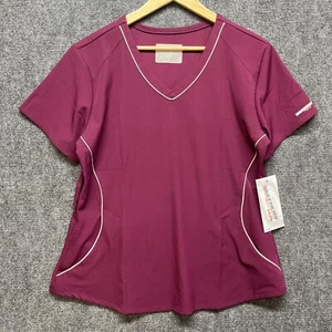 Sketchers By Barco Wine Size Large Uniform Scrubs 3 Pocket Short Sleeve Shirt - Picture 1 of 15