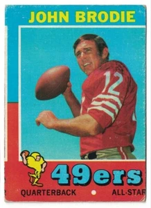 1971 Topps #100 John Brodie - San Francisco 49ers miscut LOW GRADE - GOOD-VG - Picture 1 of 2