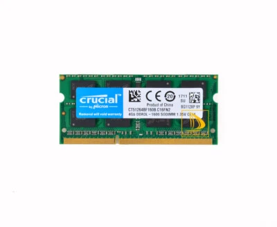 Crucial 4 Go PC3L 12800S 2RX8 DDR3L 1600 MHz 1.35V Mémoire Portable RAM SO-DIMM - Photo 1/4