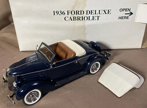 Danbury Mint 1:24 Die Cast Replica ~ 1936 Ford Deluxe Cabriolet (BLUE) ~ IN BOX - Picture 1 of 12