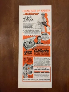 1952 vintage Gillette print ad. Featuring MLB Star Pitcher Ned Garver Baseball  - Picture 1 of 1