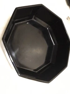 VINTAGE ARCOROC Frankreich schwarz Glas MÜSLI SALAT SCHÜSSEL 5,5" ACHTECK 1980er - Bild 1 von 4