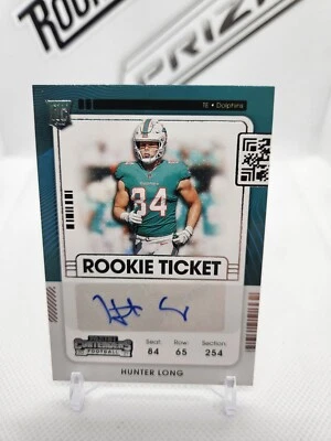Hunter Long 2021 Panini Contenders #185 Rookie Ticket Auto SP Dolphins Rams RC - Image 1 of 2