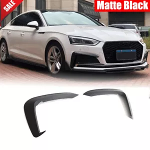 Per Audi A5 Sline /S5 B9 2017+ Sdoppiatori Coperchio Ventola Paraurti Anteriore Nero Opaco - Foto 1 di 11