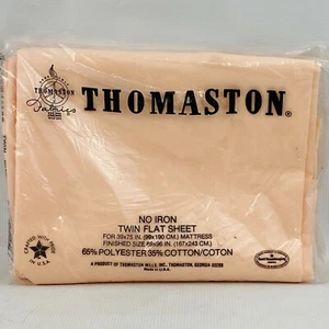 Vintage Thomaston Twin Flat Bed Sheet Pastel Pink 66x96 New Open Package - Picture 1 of 4