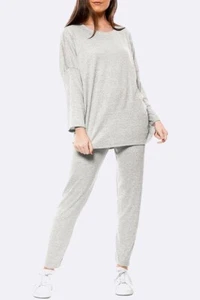 Women's Plain Lounge Wear Set Slim Fit Plain Comfy Casual Lightweight Tracksuit - Picture 1 of 92