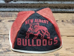 Vintage 50s New Albany High School Bulldogs Basketball Felt Beanie Cap NAHS IN  - Picture 1 of 9