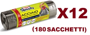 180 DOMOPAK SPAZZY STEEL GARBAGE BAGS 52x60CM WITH 30LT BAG LOCKS - Picture 1 of 2