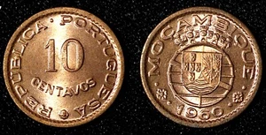 Mozambique Bronze 1960 10 Centavo UNC KM# 83 (27 668) - Picture 1 of 3