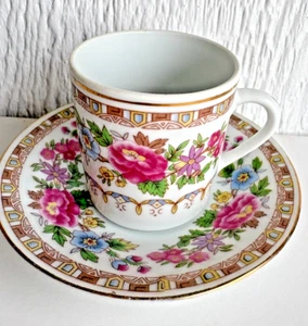 Vintage Teacup Tea Cup and Saucer Pink & Blue Flowers - Picture 1 of 9