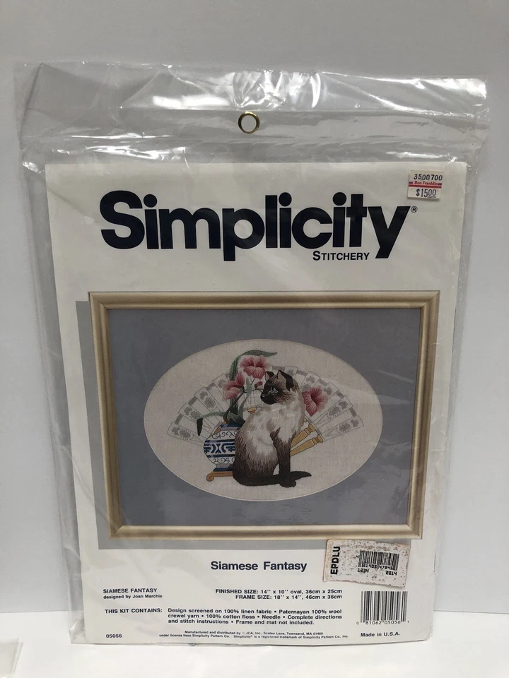 Kit de punto de cruz contado simpliciy fantasía siamesa #05056 de Joan Marchie Foto 1 de 4